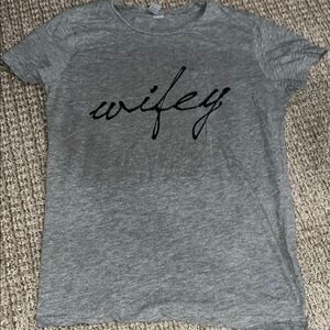 Heather Gray Short Sleeve Tee with Black Script